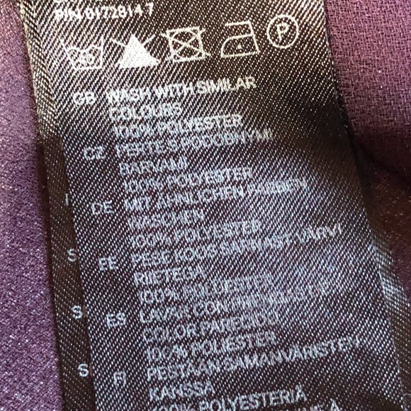 H&M 3/4 Sleeve Purple Sheer Ruffle Front Blouse - Picture 9 of 10